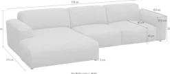 FLEXLUX Ecksofa »Lucera bequem und komfortabel durch hochwertigen Sitzaufbau, L-Form« modern & anschmiegsam, Kaltschaum, Stahl-Wellenunterfederung