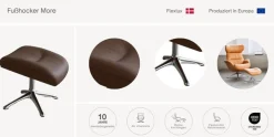 FLEXLUX Fußhocker »Fußhocker More, Beinstütze für Entspannung, Ergonomisch, Komfort« Scandi-stil, Robuster Alu Fuß, Pflegeleicht, Stoff oder Echtleder