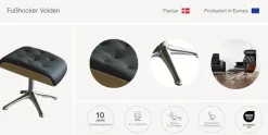 FLEXLUX Fußhocker »Volden Beinstütze, pflegeleicht, skandinavisches Design, hoher Komfort« für Beinauflage zur besseren Entspannung, robuster Alu Fuß, Holzrahmen