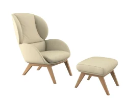 FLEXLUX Ohrensessel »Adria« Stil & Komfort, organische Form, Fuß Eiche