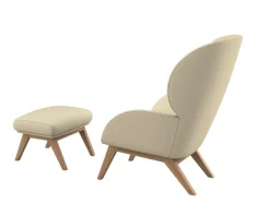 FLEXLUX Ohrensessel »Adria« Stil & Komfort, organische Form, Fuß Eiche