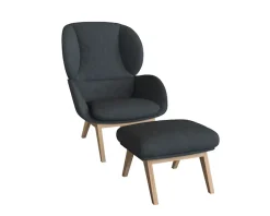 FLEXLUX Polsterhocker »Adria« Fuß Eiche, Fußhocker für Ohrensessel
