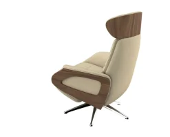 FLEXLUX Relaxsessel »Clement elektrischer Funktionsessel« Größe M, Rücken & Fußteil elektrisch, Akku, Arml. Walnuss, Fuß Alu