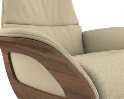 FLEXLUX Relaxsessel »Clement elektrischer Funktionsessel« Größe M, Rücken & Fußteil elektrisch, Akku, Arml. Walnuss, Fuß Alu