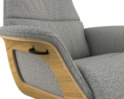 FLEXLUX Relaxsessel »Clement Rücken u. Kopfverstellung, ergonomisch, Airchannels,« Rücken- & Kopfteilverstellung, Drehbar, Armlehne Eiche, Fuß Schwarz