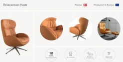 FLEXLUX Relaxsessel »Haze, hervorragender Komfort, Alu Fuß, organisches Design, ergonomisch« Fernsehsessel,Rückenteilverstellung, drehbar, Fuß Alu
