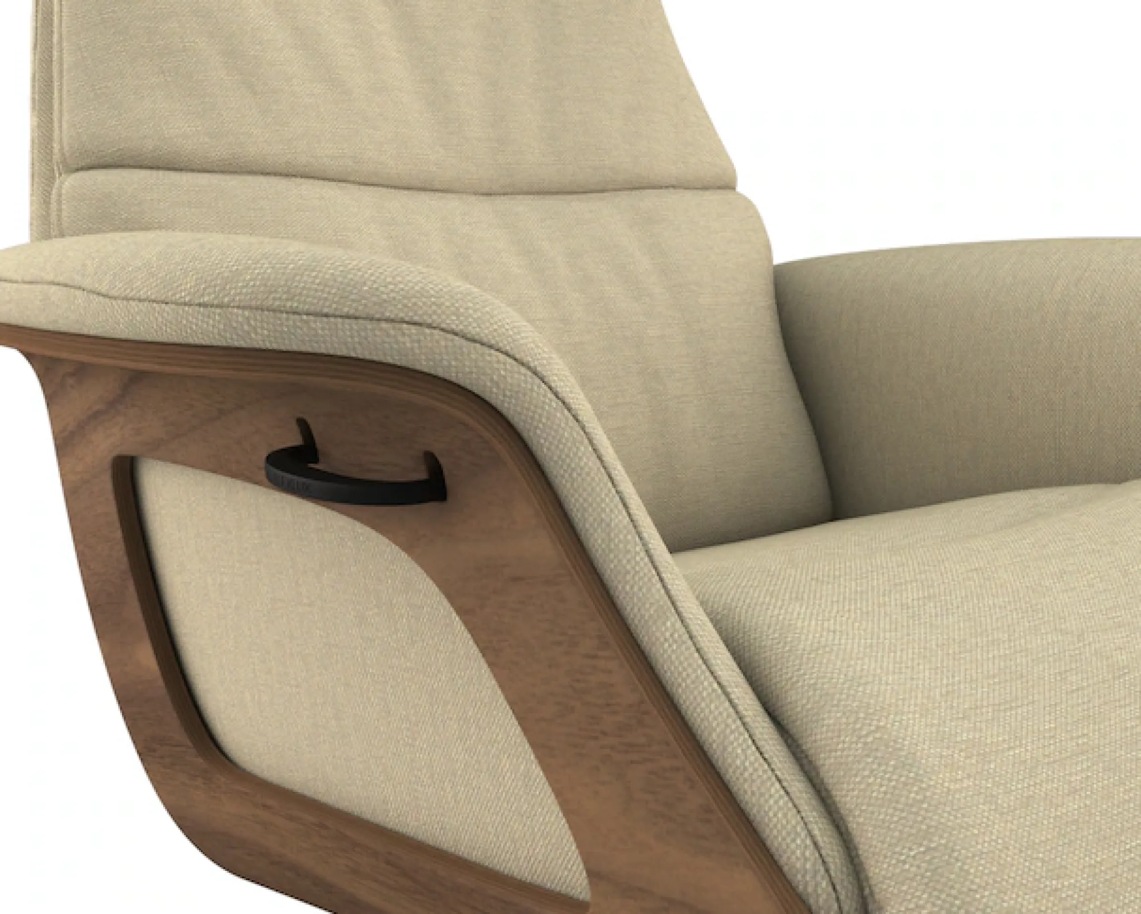 FLEXLUX Relaxsessel »Rücken u. Kopfverstellung, ergonomisch, Airchannels, klasse Komfort« Rücken- & Kopfteilverstellung, Drehbar, Armlehne Walnuss, Fuß Schwarz