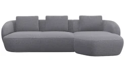 FLEXLUX Wohnlandschaft »Torino, rund, L-Form, Sofa-Ecke mit Recamiere, Longchair-Sofa« Modernes, organisches Sofa-Design, Kaltschaum, Wellenunterfederung