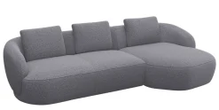 FLEXLUX Wohnlandschaft »Torino, rund, L-Form, Sofa-Ecke mit Recamiere, Longchair-Sofa« Modernes, organisches Sofa-Design, Kaltschaum, Wellenunterfederung