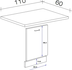 Flex-Well Frontblende »Lund« Set, 3 Stk. tlg. für vollintegrierten Geschirrspüler, B/H: 60/68,2 cm