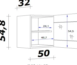 Flex-Well Glashängeschrank »Morena« (B x H x T) 50 x 54,8 x 32 cm, mit Stollenglastüren