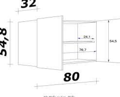 Flex-Well Hängeschrank »Florenz« (B x H x T) 80 x 54,8 x 32 cm