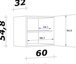 Flex-Well Hängeschrank »Florenz« (B x H x T) 60 x 54,8 x 32 cm