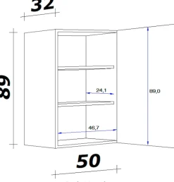 Flex-Well Hängeschrank »Morena« (B x H x T) 50 x 89 x 32 cm, für viel Stauraum