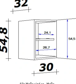 Flex-Well Hängeschrank »Samoa« (B x H x T) 30 x 54,8 x 32 cm