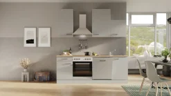 Flex-Well Küche »Lund« wahlweise mit E-Geräten, Breite 220 cm, glänzende Fronten
