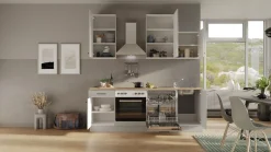 Flex-Well Küche »Lund« wahlweise mit E-Geräten, Breite 220 cm, glänzende Fronten
