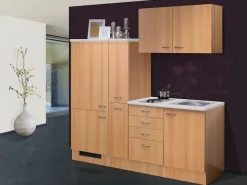 Flex-Well Küchenzeile »Nano« Gesamtbreite 190 cm, mit Apothekerschrank, mit Einbau-Kühlschrank etc.