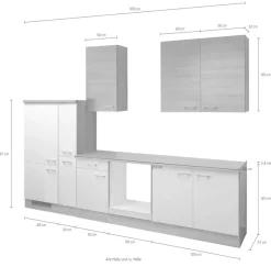 Flex-Well Küchenzeile »Samoa, ohne E-Geräte« L-300-2503-024-SAMOA,Gesamtbreite 300 cm