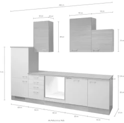 Flex-Well Küchenzeile »Samoa, ohne E-Geräte« L-280-2305-011-SAMOA,Gesamtbreite 280 cm