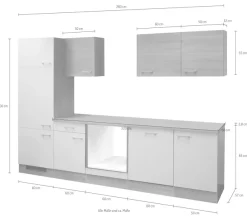 Flex-Well Küchenzeile »Samoa, ohne E-Geräte« L-280-2306-028-SAMOA,Gesamtbreite 280 cm