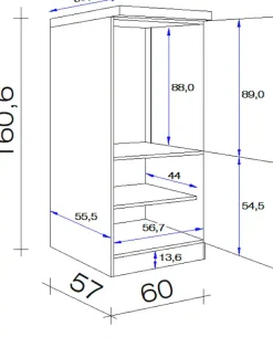 Flex-Well Küchenzeile »Vintea« 60 cm breit, inklusive Kühlschrank