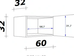 Flex-Well Kurzhängeschrank »Kopenhagen« (B x H x T) 60 x 32 x 32 cm