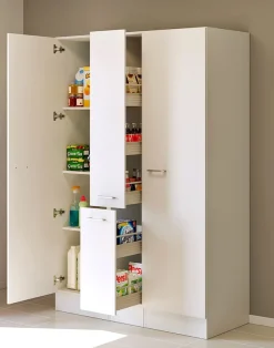 Flex-Well Mehrzweckschrank-Set »LUCCA, 3-teilig, Hauswirtschaftsraum oder Küche..., Breite 130 cm« Komplett-Set, bestehend aus: 2 Vorratsschränken und 1 Auszugsschrank, 3 Stk. tlg.