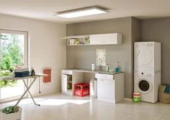 Flex-Well Mehrzweckschrank-Set »LUCCA, 5-teilig, Hauswirtschaftsraum, Hobbyraum, Küche, Breite 210 cm« Komplett-Set, bestehend aus: 2x Unterschrank, 2x Klappenhängeschrank + Arbeitsplatte, 5 Stk. tlg.
