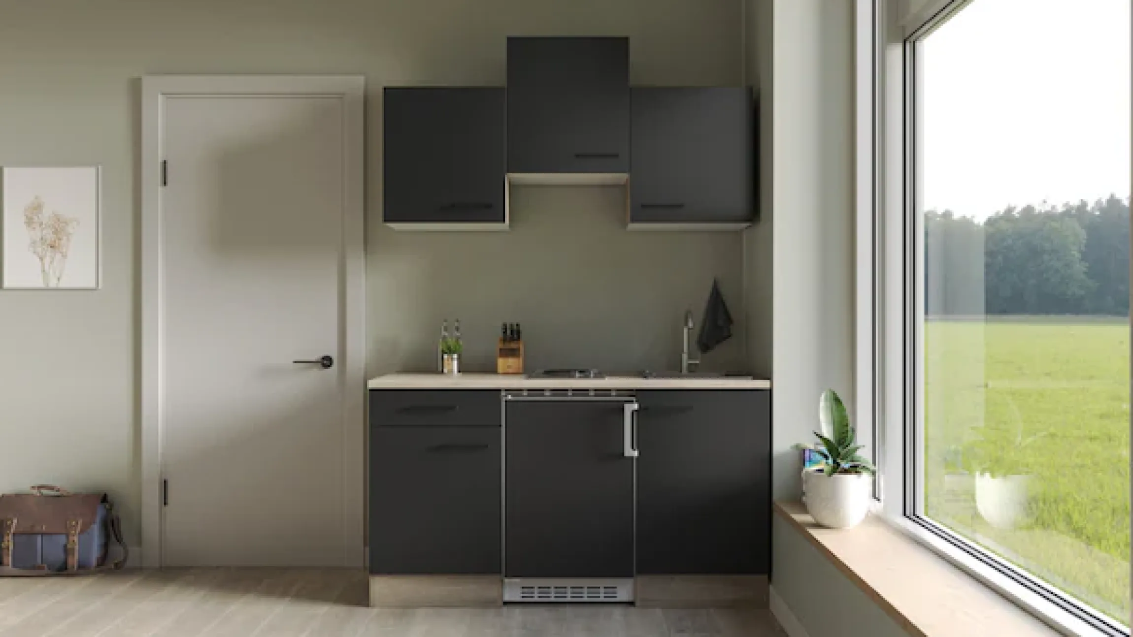 Flex-Well Pantryküche »Capri« mit E-Geräten, Gesamtbreite 150,5 cm, in weiten Farben erhältlich