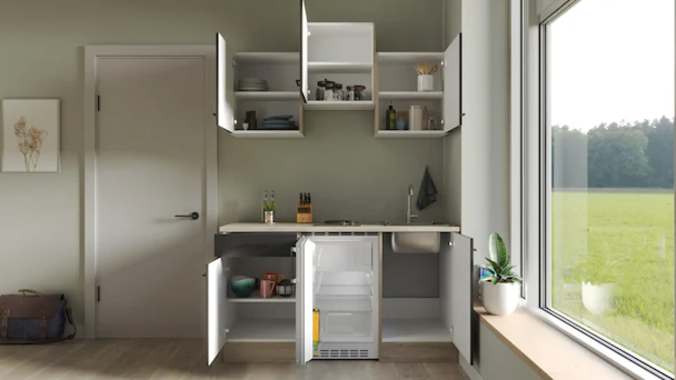 Flex-Well Pantryküche »Capri« mit E-Geräten, Gesamtbreite 150,5 cm, in weiten Farben erhältlich