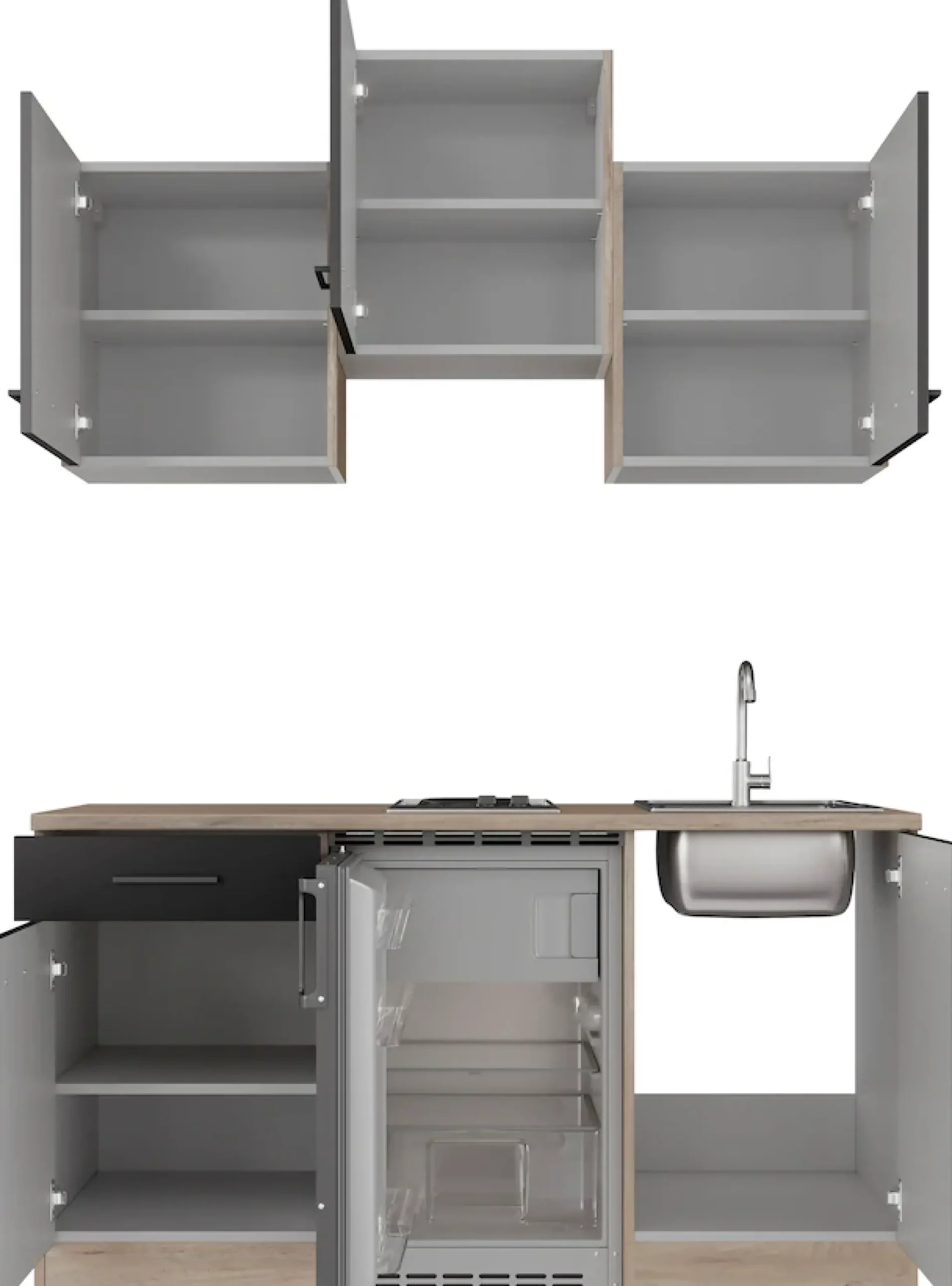Flex-Well Pantryküche »Capri« mit E-Geräten, Gesamtbreite 150,5 cm, in weiten Farben erhältlich