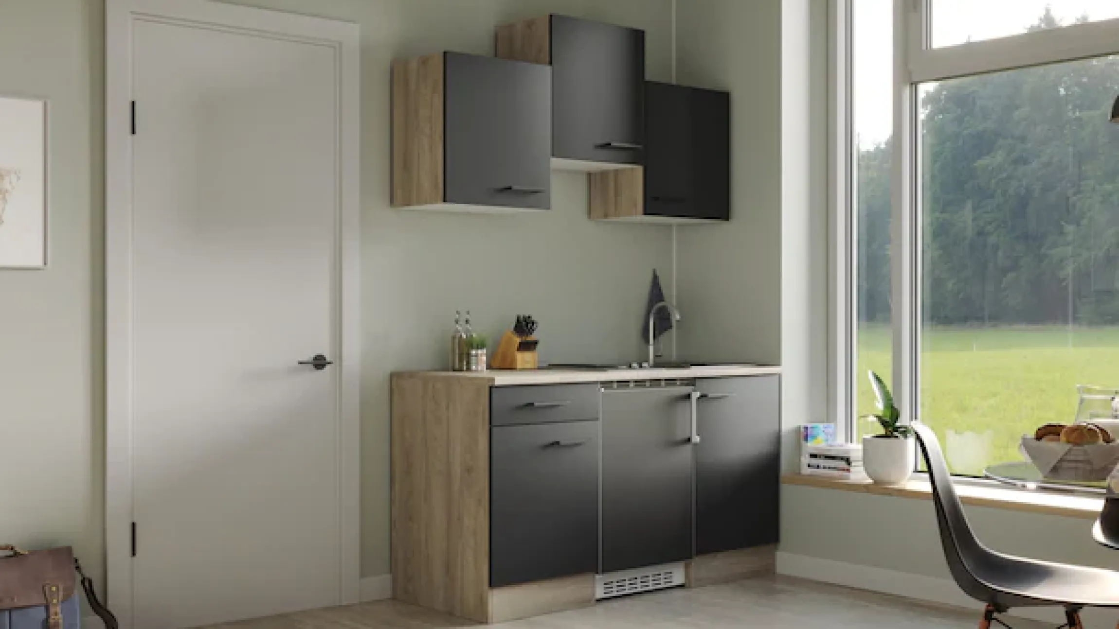 Flex-Well Pantryküche »Capri« mit E-Geräten, Gesamtbreite 150,5 cm, in weiten Farben erhältlich