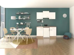 Flex-Well Pantryküche »Florenz« Breite 150,5 cm, mit Unterbau-Kühlschrank, Kochfeld und Spüle