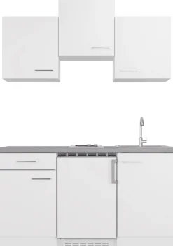 Flex-Well Pantryküche »Kopenhagen« Breite 150,5 cm, mit Unterbau-Kühlschrank, Kochfeld und Spüle
