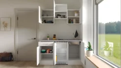 Flex-Well Pantryküche »Kopenhagen« Breite 150,5 cm, mit Unterbau-Kühlschrank, Kochfeld und Spüle