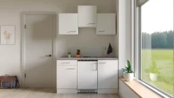 Flex-Well Pantryküche »Kopenhagen« Breite 150,5 cm, mit Unterbau-Kühlschrank, Kochfeld und Spüle