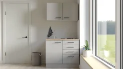 Flex-Well Pantryküche »Lund« mit E-Geräten, Gesamtbreite 100 cm, gänzende Fronten