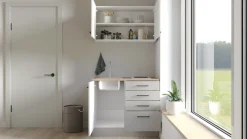 Flex-Well Pantryküche »Lund« mit E-Geräten, Gesamtbreite 100 cm, gänzende Fronten