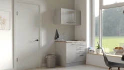 Flex-Well Pantryküche »Lund« mit E-Geräten, Gesamtbreite 100 cm, gänzende Fronten