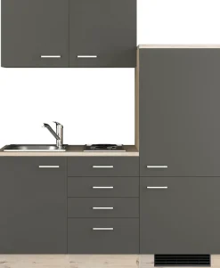Flex-Well Pantryküche »Morena« Gesamtbreite 160 cm, mit Einbau-Kühlschrank, Kochfeld und Spüle, etc.