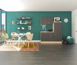 Flex-Well Pantryküche »Morena« Gesamtbreite 160 cm, mit Einbau-Kühlschrank, Kochfeld und Spüle, etc.