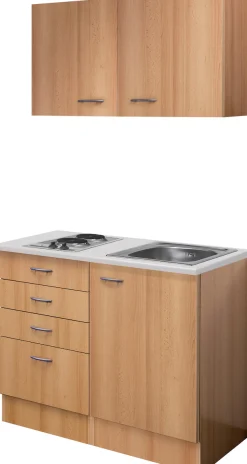Flex-Well Pantryküche »Nano« Gesamtbreite 100 cm, mit Kochfeld und Spüle, viele Farbenvarianten