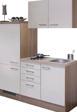 Flex-Well Pantryküche »Nepal« Gesamtbreite 160 cm, mit Einbau-Kühlschrank, Kochfeld und Spüle etc.