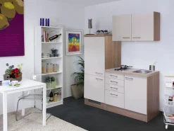 Flex-Well Pantryküche »Nepal« Gesamtbreite 160 cm, mit Einbau-Kühlschrank, Kochfeld und Spüle etc.