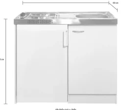 Flex-Well Pantryküche »Pantry« Gesamtbreite 100 cm, mit DUO Kochfeld und Kühlschrank