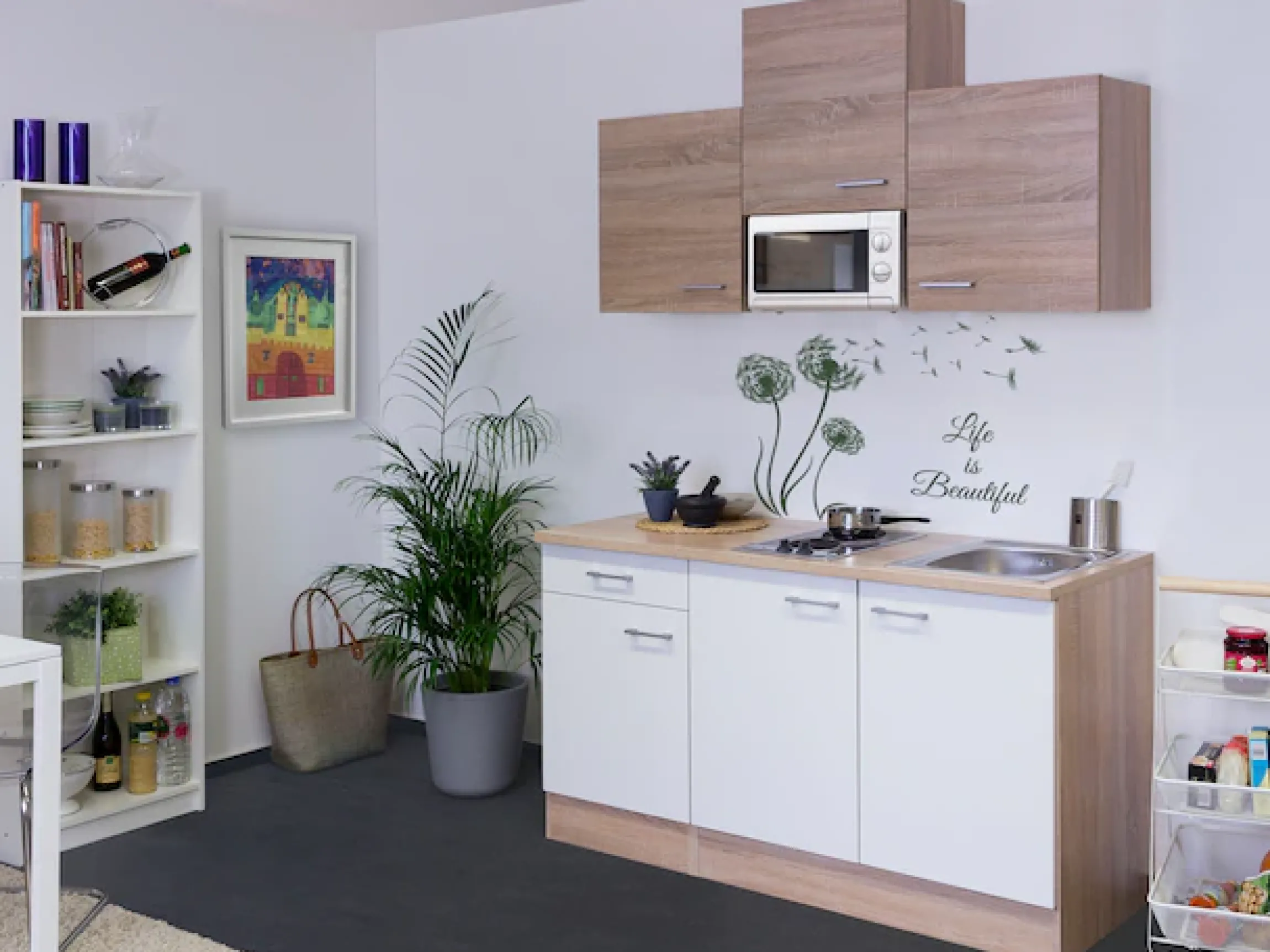 Flex-Well Pantryküche »Samoa« Gesamtbreite 150cm, mit Mikrowelle und Kochfeld, viele Farbenvarianten