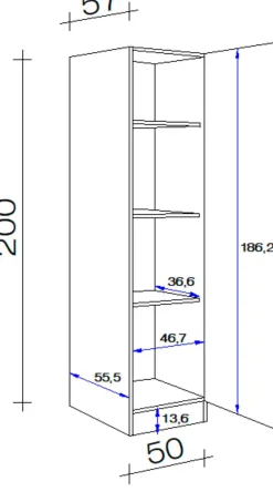 Flex-Well Seitenschrank »Samoa« (B x H x T) 50 x 200 x 57 cm, für viel Stauraum