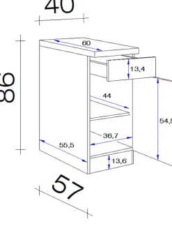 Flex-Well Unterschrank »Antigua« (B x H x T) 40 x 86 x 60 cm