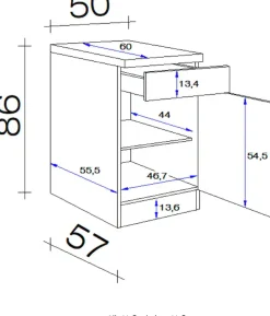 Flex-Well Unterschrank »Antigua« (B x H x T) 50 x 86 x 60 cm